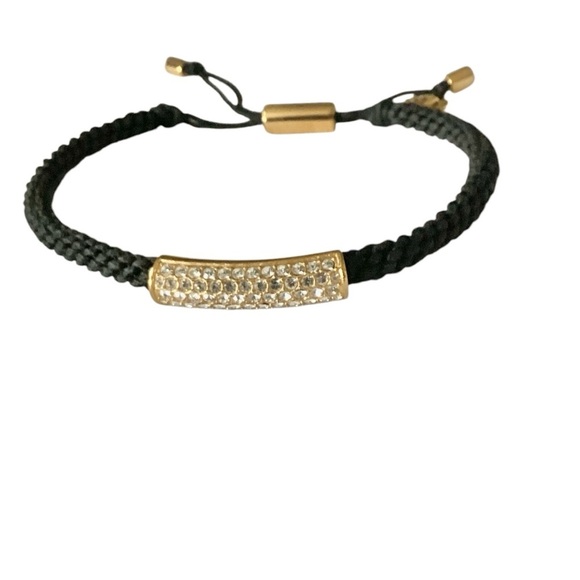 Michael Kors Braided Friendship Bracelets Gold Hardware Rhinestone Details Pair - Picture 4 of 16